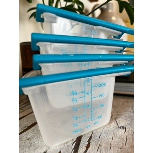 ✨ Dreamfarm Levups - Self-Leveling Measuring Cups, Set of 4 (Dreamfarm Blue) ✨ - Picture 2 of 7